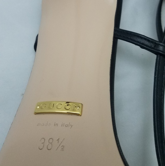 Gucci silvie logo sandals chain black 38.5 - Picture 7 of 8